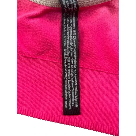 Pink Active Seamless Lightly Padded Lined Bralette Womens Size M Pink Gradient - Picture 7 of 11